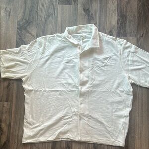 Rag & Bone White Short Sleeve Button-Up Shirt